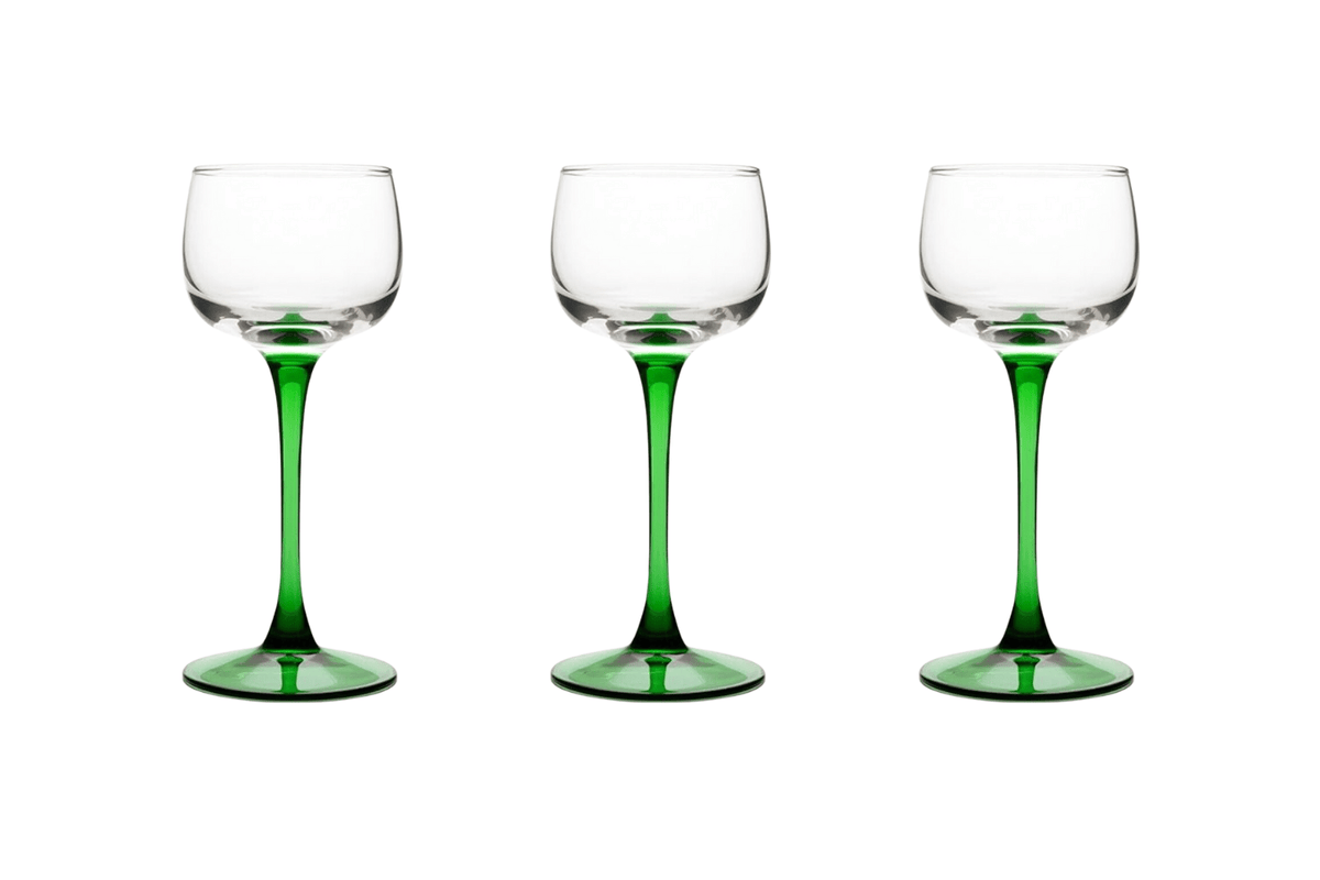 Green Stem Small Wine Glasses