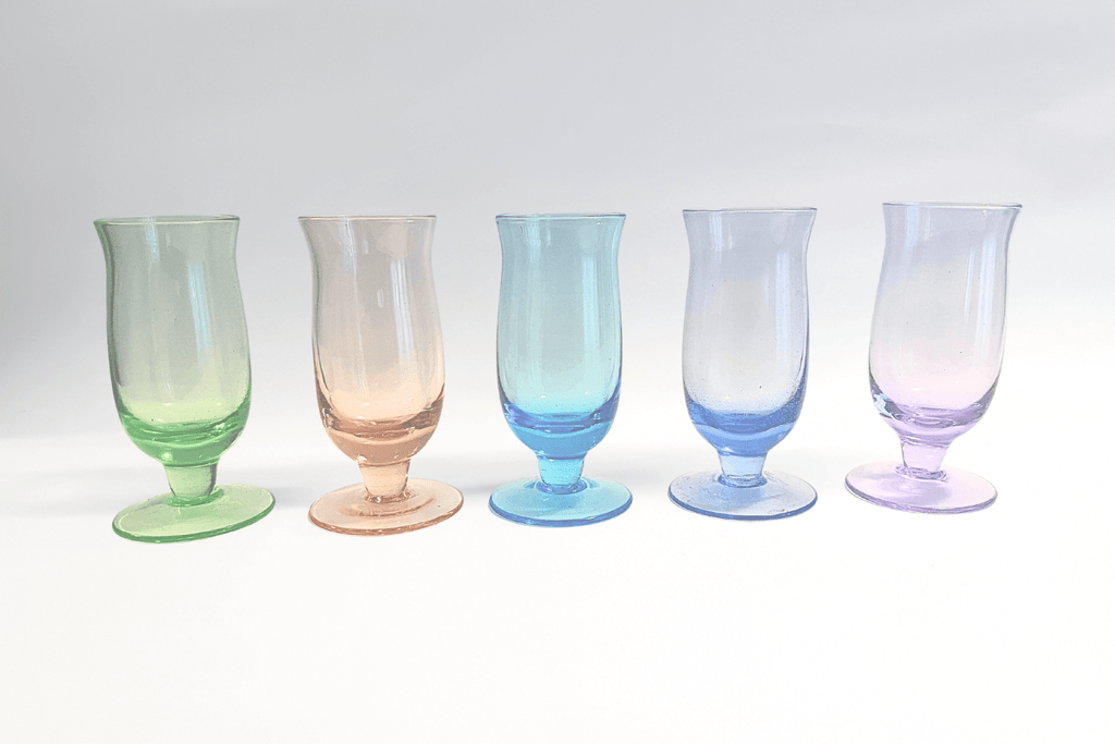 Vintage Italian Rainbow Etched Shot Glasses - Set of 5