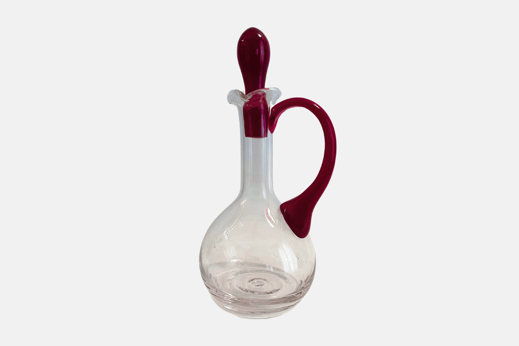Glass Olive Oil Vessel - Mid 20th Century Italian Craftsmanship