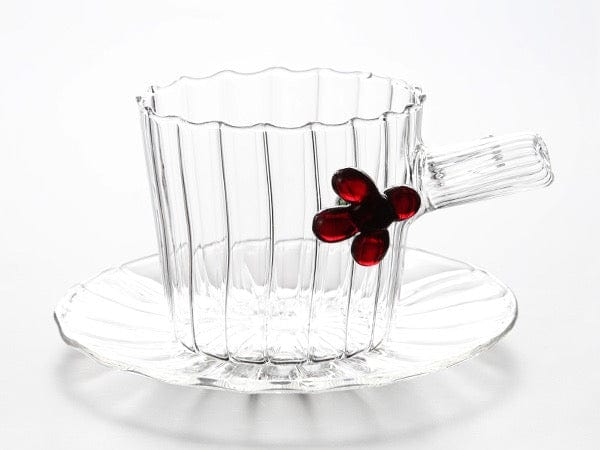 Tea Cup with Saucer (Red Berries)
