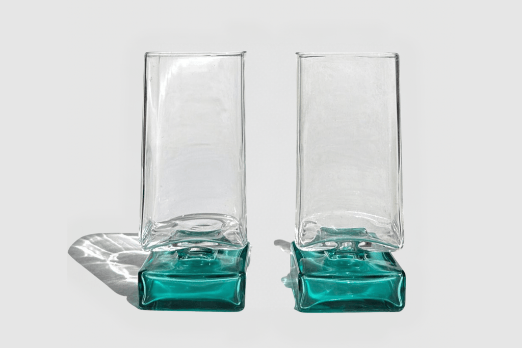 Set of 4 Vintage Bormioli Monet Crystal Wine Glasses - Light and Music Series