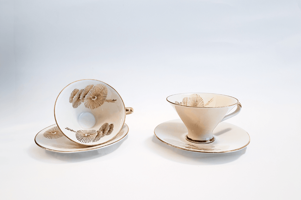 Zeh, Scherzer & Co. Bavaria Germany Porcelain Demitasse Cup & Saucer - Limited Set of 3