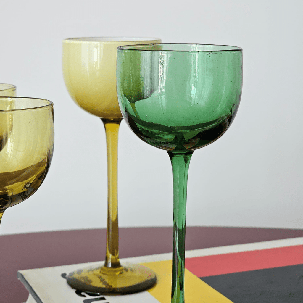 Vintage Carlo Moretti Hand Blown Murano Wine & Aperitif Glasses